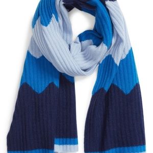 Chevron Blue Zigzag Cashmere Scarf